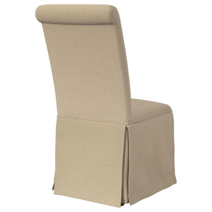 Shawna Set of 2 Skirted Dining Chair in Khaki