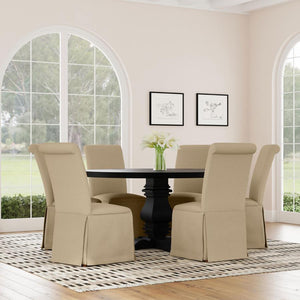 Shawna Set of 2 Skirted Dining Chair in Khaki