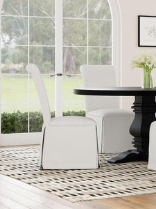 Shawna Set of 2 Skirted Dining Chair in White