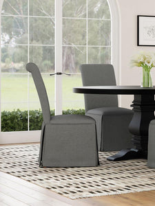 Shawna Set of 2 Skirted Dining Chair in Gray