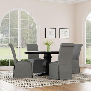 Shawna Set of 2 Skirted Dining Chair in Gray