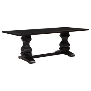 Parkins Double Pedestals Dining Table Rustic in Espresso