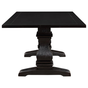 Parkins Double Pedestals Dining Table Rustic in Espresso