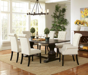 Parkins Double Pedestals Dining Table Rustic in Espresso