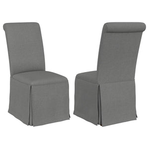 Shawna Set of 2 Skirted Dining Chair in Gray