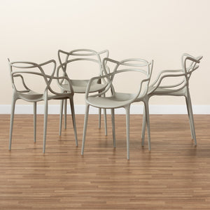 Landry Set of 4 Stacking Dining Chairs in Beige