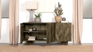 Tyler 3-door Dining Sideboard Server in Mango Brown