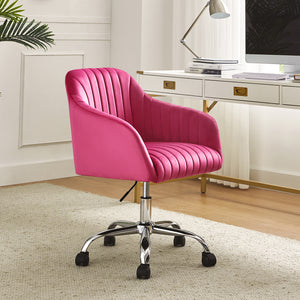 Gerhard Velvet Task Chair in Fushia