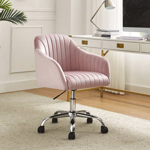 Gerhard Velvet Task Chair in Pink