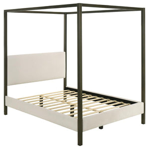 Monroe Canopy Platform Bed in Vanilla and Black