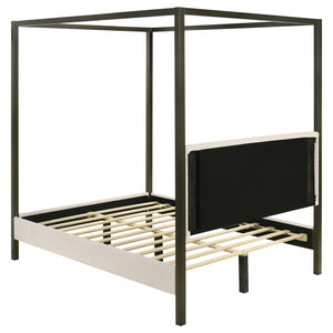 Monroe Canopy Platform Bed in Vanilla and Black