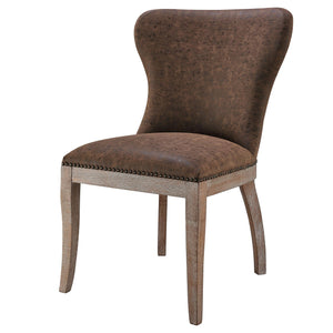 Dorsey Set of 2 Dining Chair in Nubuck Chocolate