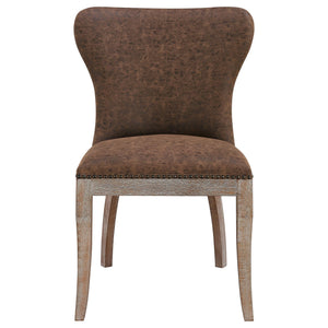 Dorsey Set of 2 Dining Chair in Nubuck Chocolate