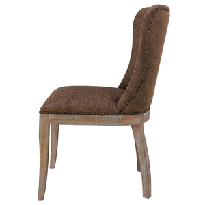 Dorsey Set of 2 Dining Chair in Nubuck Chocolate