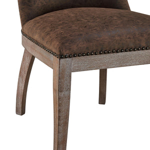 Dorsey Set of 2 Dining Chair in Nubuck Chocolate