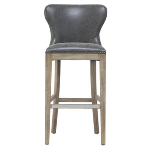 Dorsey Stool in Nubuck Charcoal