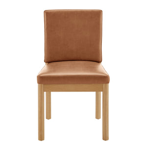 Melvin Set of 2 PU Dining Chairs in Borneo Chocolate