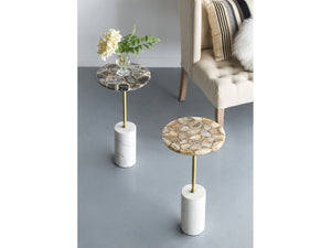 Gold Agate Brass Side Table