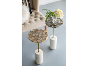 Gold Agate Brass Side Table