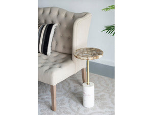 Gold Agate Brass Side Table