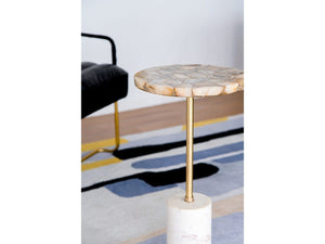 Gold Agate Brass Side Table