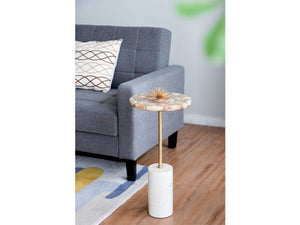 Gold Agate Brass Side Table