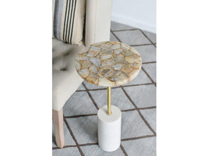 Gold Agate Brass Side Table