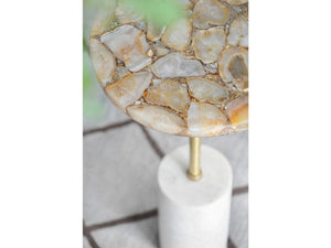 Gold Agate Brass Side Table