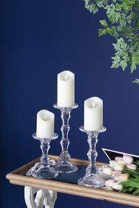 Set of 3 Ivory LED Candles with Remote Timer