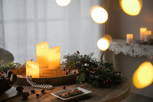 Set of 3 Ivory LED Candles with Remote Timer