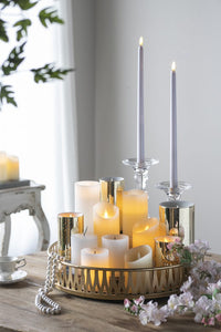 Set of 3 Ivory LED Candles with Remote Timer