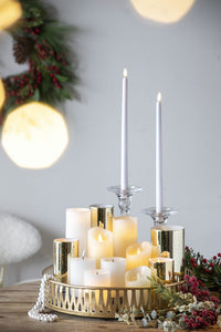 Set of 3 Ivory LED Candles with Remote Timer