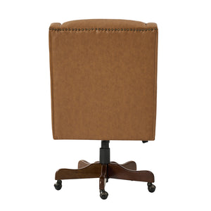 Viv Leather Executive Task Chair in Beige