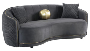 Brookside Velvet Upholstered Curved Sofa