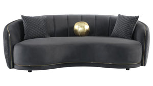 Brookside Velvet Upholstered Curved Sofa