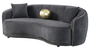 Brookside Velvet Upholstered Curved Sofa