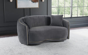 Brookside Velvet Upholstered Curved Sofa