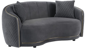 Brookside Velvet Upholstered Curved Sofa