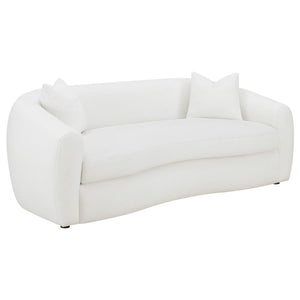 Isabella Faux Sheepskin Upholstered Sofa in Natural