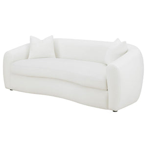 Isabella Faux Sheepskin Upholstered Sofa in Natural