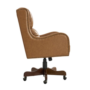 Viv Leather Executive Task Chair in Beige