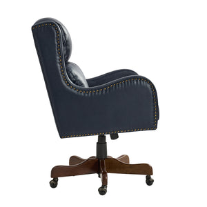 Viv Leather Executive Task Chair in Navy