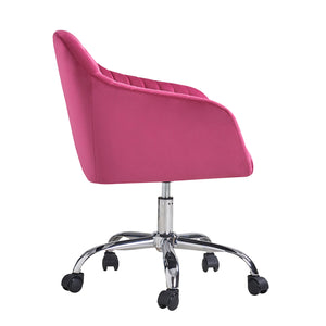 Gerhard Velvet Task Chair in Fushia