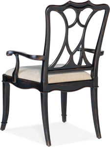 Casual Dining Charleston Upholstered Seat Arm Chair in Black Cherry