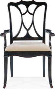 Casual Dining Charleston Upholstered Seat Arm Chair in Black Cherry