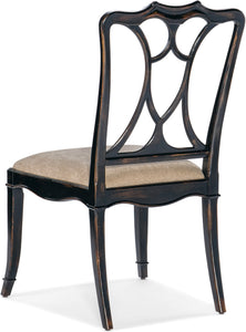 Casual Dining Charleston Upholstered Seat Side Chair in Black Cherry