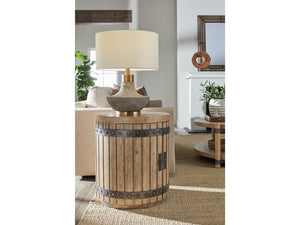 Wine Barrel End Table