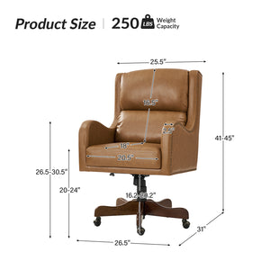 Viv Leather Executive Task Chair in Beige