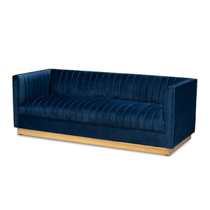 Aveline Velvet Sofa in Blue