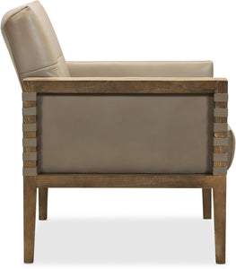 Carverdale Leather Club Chair in Maddie Taupe